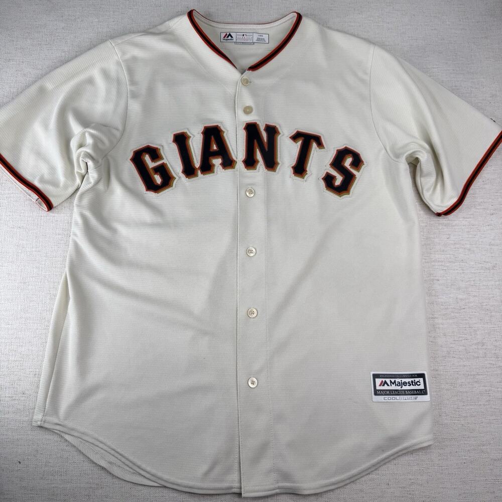 Buster Posey #28 San Francisco Giants Majestic Cool Base Baseball Jersey Size L